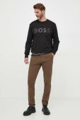 Бавовняна кофта BOSS чоловіча колір чорний з принтом (3353915)