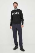 Бавовняна кофта BOSS чоловіча колір чорний з принтом (3353910)
