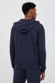 Бавовняна кофта HUGO чоловіча колір синій з капюшоном з принтом (3383231)