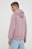 Бавовняна кофта PS Paul Smith чоловіча колір рожевий з капюшоном з аплікацією