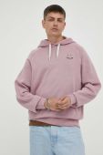 Бавовняна кофта PS Paul Smith чоловіча колір рожевий з капюшоном з аплікацією
