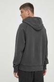 Бавовняна кофта PS Paul Smith чоловіча колір сірий з капюшоном з аплікацією