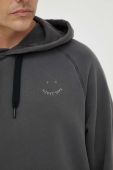Бавовняна кофта PS Paul Smith чоловіча колір сірий з капюшоном з аплікацією