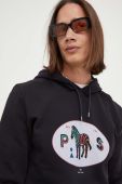 Бавовняна кофта PS Paul Smith чоловіча колір чорний з капюшоном з принтом (3293772)