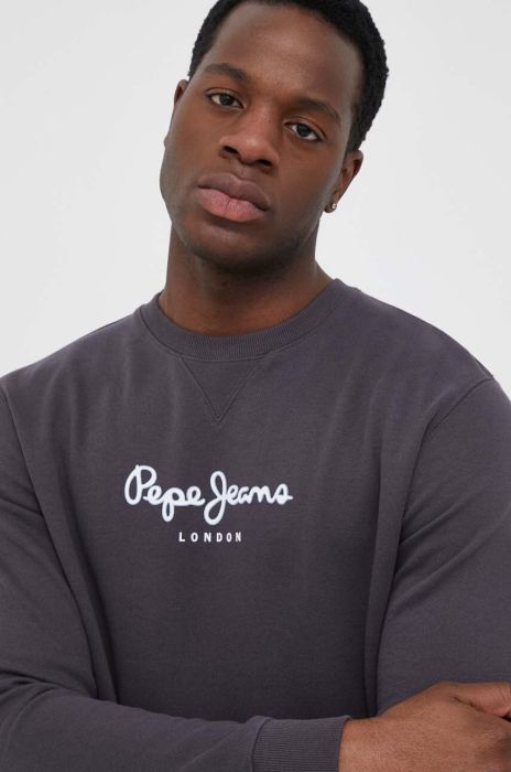Бавовняна кофта Pepe Jeans Edward чоловіча колір сірий з принтом