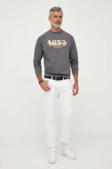 Кофта Pepe Jeans Meier чоловіча колір сірий з принтом