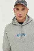 Кофта Billabong чоловіча колір сірий з капюшоном з принтом