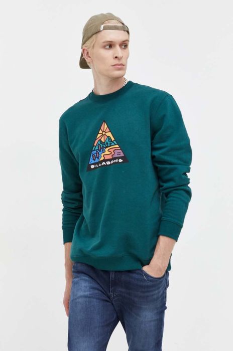 Кофта Billabong чоловіча колір зелений з принтом