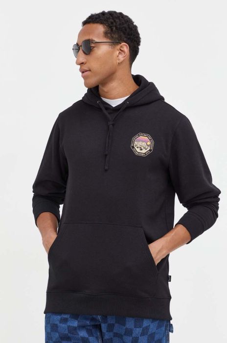 Кофта Billabong чоловіча колір чорний з капюшоном з принтом (3574269)