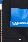 Кофта Karl Lagerfeld Jeans чоловіча колір чорний з капюшоном з принтом (3351296)