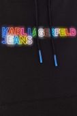 Бавовняна кофта Karl Lagerfeld Jeans чоловіча колір чорний з капюшоном з принтом