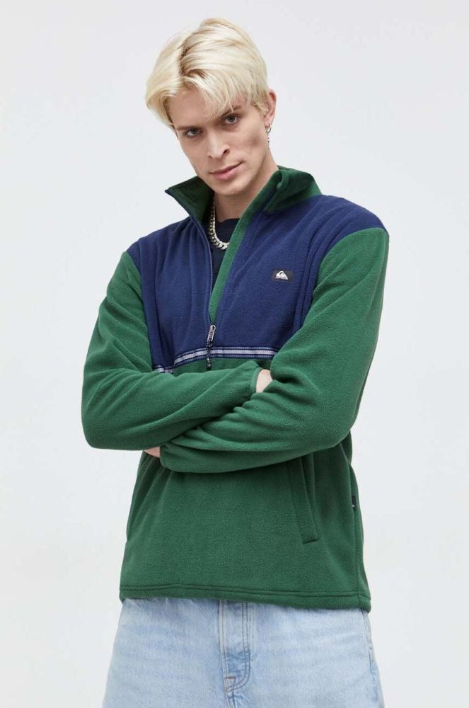 Флісова кофта Quiksilver колір зелений візерунок