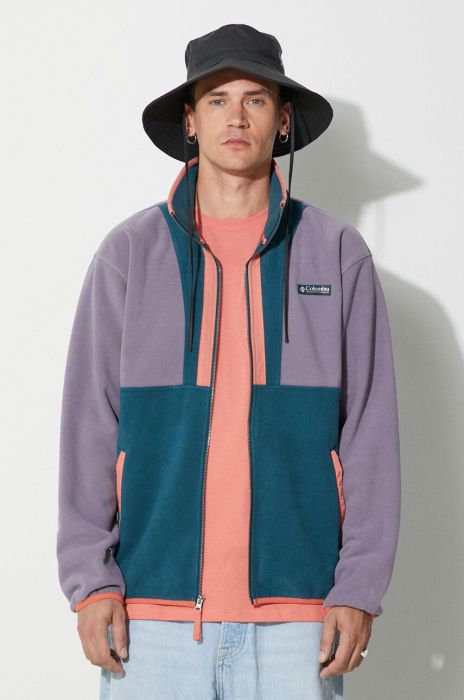 Флісова кофта Columbia колір бірюзовий візерунок