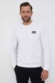 Бавовняна кофта EA7 Emporio Armani чоловіча колір білий з аплікацією