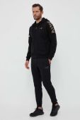 Кофта EA7 Emporio Armani чоловіча колір чорний з капюшоном з принтом (3332706)