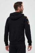 Кофта EA7 Emporio Armani чоловіча колір чорний з капюшоном з принтом (3332706)