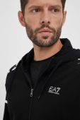 Кофта EA7 Emporio Armani чоловіча колір чорний з капюшоном з принтом (3332709)