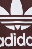 Бавовняна кофта adidas Originals чоловіча колір коричневий з капюшоном з принтом