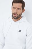Кофта adidas Originals чоловіча колір білий з капюшоном однотонна