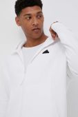 Кофта adidas Z.N.E чоловіча колір білий з капюшоном однотонна