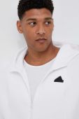 Кофта adidas Z.N.E чоловіча колір білий з капюшоном однотонна