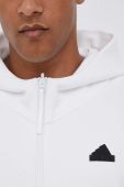 Кофта adidas Z.N.E чоловіча колір білий з капюшоном однотонна