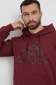 Кофта adidas чоловіча колір бордовий з капюшоном з принтом (3337913)
