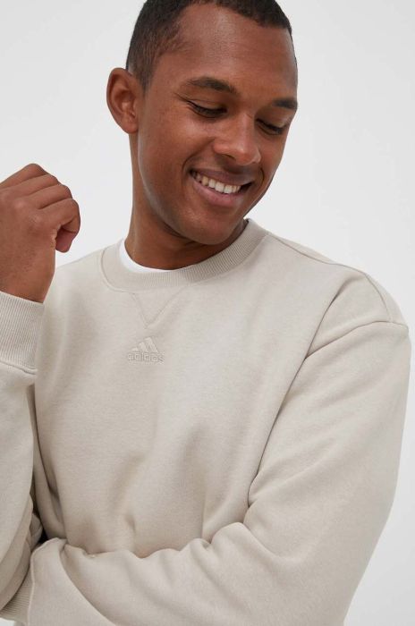 Кофта adidas чоловіча колір бежевий однотонна