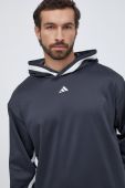 Тренувальна кофта adidas Performance Select колір чорний з капюшоном з принтом