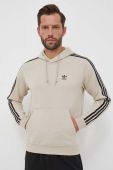 Кофта adidas Originals чоловіча колір бежевий з капюшоном з аплікацією (3335051)