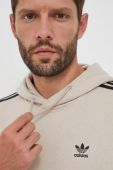 Кофта adidas Originals чоловіча колір бежевий з капюшоном з аплікацією (3335051)