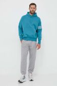Кофта adidas Originals чоловіча колір бірюзовий з капюшоном однотонна