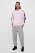 Кофта adidas Originals чоловіча колір рожевий з капюшоном з аплікацією