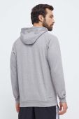 Тренувальна кофта adidas Performance колір сірий з капюшоном меланж