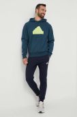 Кофта adidas чоловіча колір бірюзовий з капюшоном з принтом