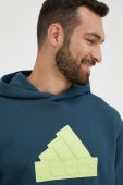 Кофта adidas чоловіча колір бірюзовий з капюшоном з принтом