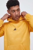 Кофта adidas чоловіча колір жовтий з капюшоном візерунок