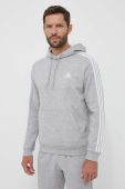 Кофта adidas чоловіча колір сірий з капюшоном меланж (3321814)