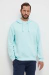 Кофта adidas чоловіча колір бірюзовий з капюшоном однотонна