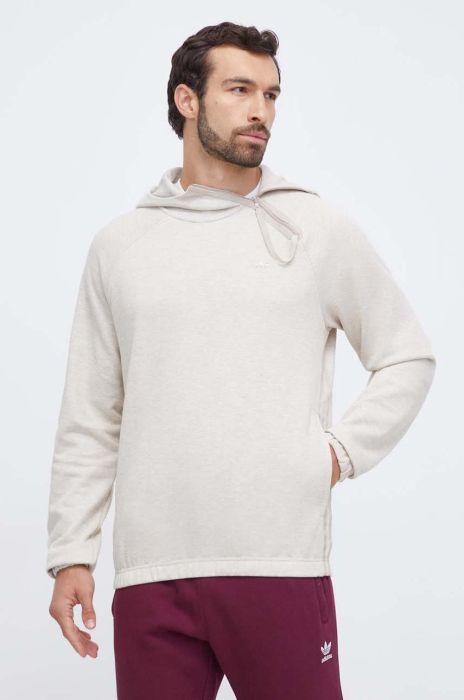 Кофта adidas Originals чоловіча колір бежевий з капюшоном однотонна (3617302)