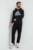 Кофта adidas чоловіча колір чорний з капюшоном з принтом (3532807)