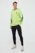 Кофта adidas чоловіча колір зелений з капюшоном з принтом (3309842)