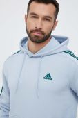 Кофта adidas чоловіча з капюшоном з аплікацією колір блакитний