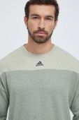 Кофта adidas чоловіча колір зелений однотонна (3617307)