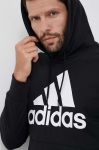 Кофта adidas чоловіча колір чорний з капюшоном з принтом (3327576)