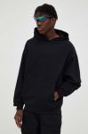 Бавовняна кофта Drykorn чоловіча колір чорний з капюшоном однотонна