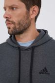 Кофта adidas чоловіча колір сірий з капюшоном однотонна
