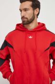 Кофта adidas Originals чоловіча колір червоний з капюшоном візерунок