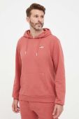 Кофта Fila чоловіча колір рожевий з капюшоном однотонна