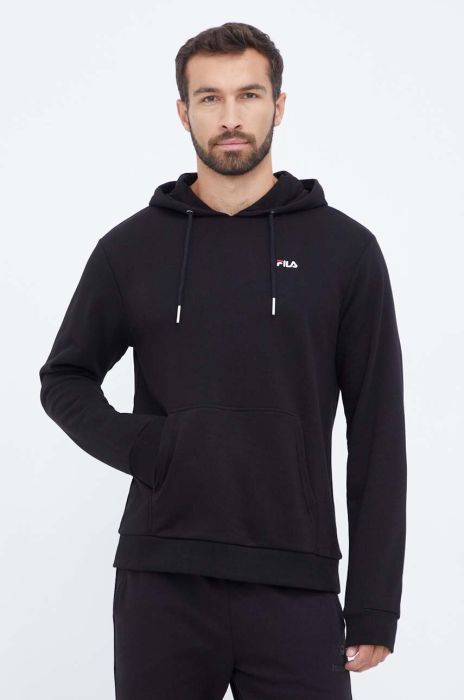 Кофта Fila чоловіча колір чорний з капюшоном однотонна (3470347)